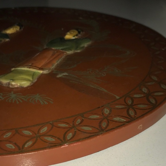 Geisha Wall Plaque Mother Of Pearl/Stone Women W/ Kimonos Decorative Art - Picture 4 of 9